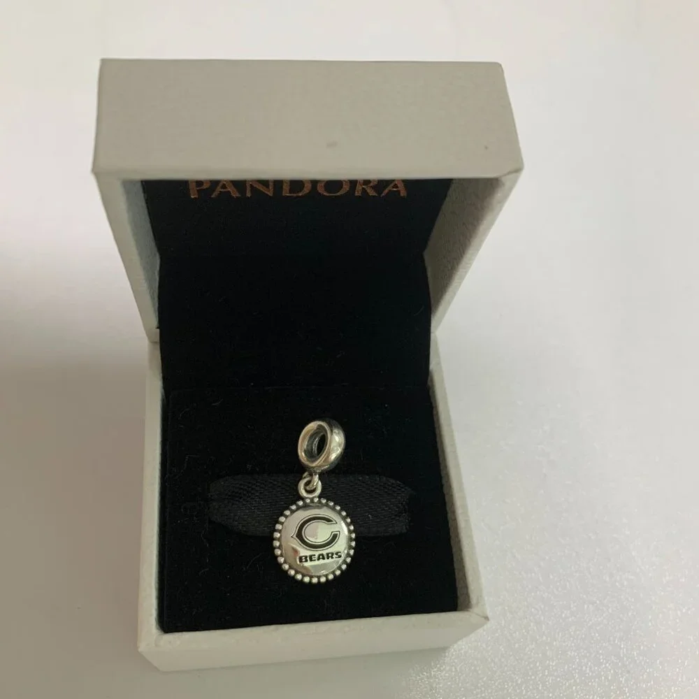 Pandora MLB Football Chicago Bears Sports  Exclusive Dangle Charm Pendant - Picture 3 of 4